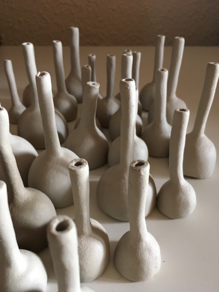 Pilzk&ouml;rper glasiert vor Raku-Brand